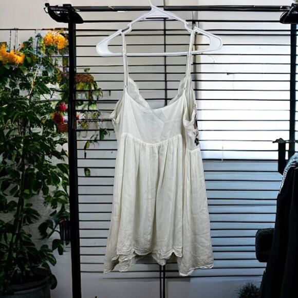 Lulus Womens medium Ivory & Pink floral Fully Lined Strap Boho Mini Dress - Picture 3 of 7